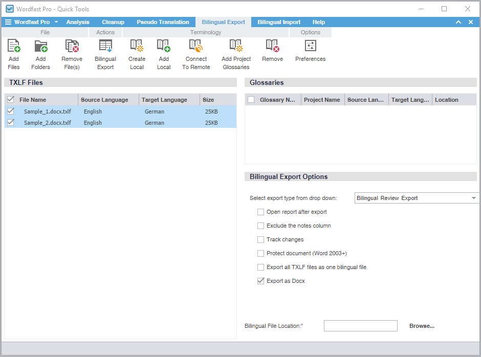 wordfast pro 5 export bilingual review