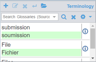 Terminology pane