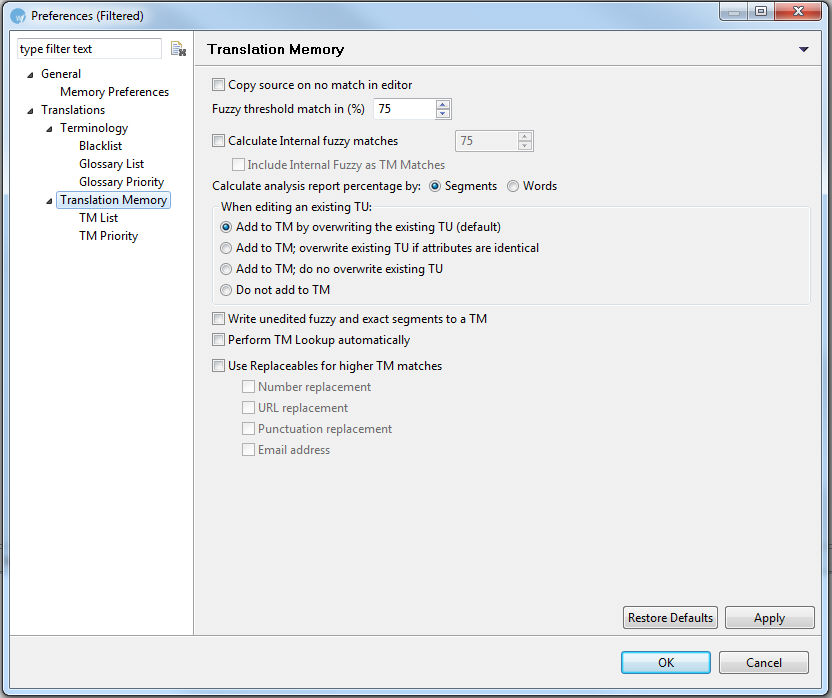 how can i create a new tm wordfast classic