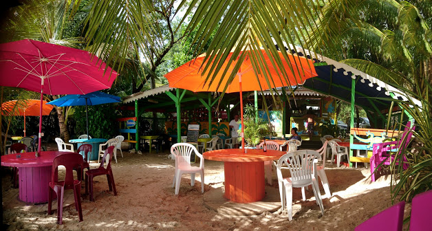 This is a photo of a beach restaurant in Martinique.